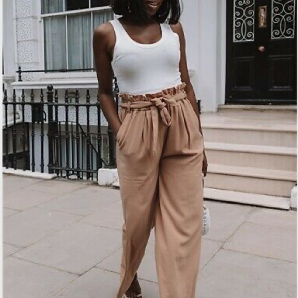 Desert Taupe Paperbag Pants